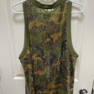 Jeremy Scott Camo Sequin Top New without Tag